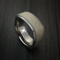 Cobalt Chrome Square Ring with Palladium Mokume Inlay Custom Made