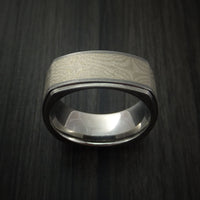 Cobalt Chrome Square Ring with Palladium Mokume Inlay Custom Made