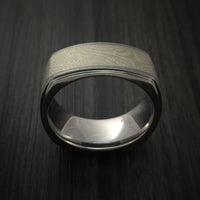 Cobalt Chrome Square Ring with Palladium Mokume Inlay Custom Made