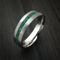 Titanium Ring with Malachite Stone Inlay Custom Made