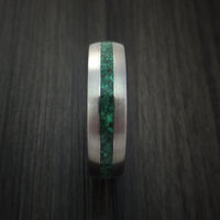Titanium Ring with Malachite Stone Inlay Custom Made