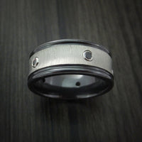Black Zirconium Ring with Zirconium Inlay and Black Diamonds