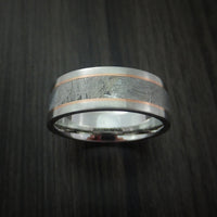 Cobalt Chrome and Gibeon Meteorite Ring with 14k Gold Inlay Custom Made
