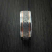Cobalt Chrome and Gibeon Meteorite Ring with 14k Gold Inlay Custom Made