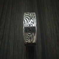 Sunset Kuro Damascus Steel Band with 14K Yellow Gold Sleeve Custom Made