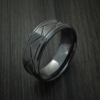 Black Zirconium Satin and Polish Weave Ring Custom Made