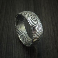 Sunset Kuro Damascus Steel Ring Custom Made Wedding Band