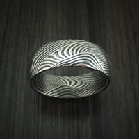 Sunset Kuro Damascus Steel Ring Custom Made Wedding Band