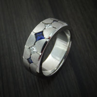 Cobalt Chrome with Sapphires and Diamonds Custom Made Band