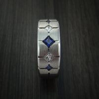 Cobalt Chrome with Sapphires and Diamonds Custom Made Band