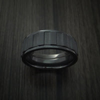 Black Titanium Gear Shape Spinner Ring Custom Made Band