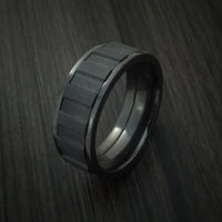 Black Titanium Gear Shape Spinner Ring Custom Made Band