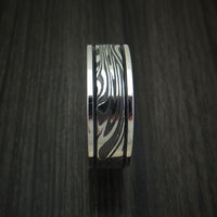 Sunset Kuro Damascus Steel in Cobalt Chrome Wedding Band Custom Made