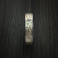 Titanium and Mokume Gane Ring with Diamond Custom Made Band