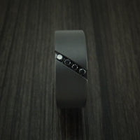Black Titanium and Black Diamond Band Custom Made Ring