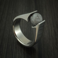 Titanium Tension Set Meteorite Sphere Custom Made Band