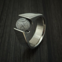 Titanium Tension Set Meteorite Sphere Custom Made Band