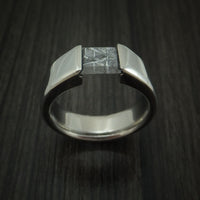Titanium Tension Set Meteorite Ring Custom Made Band