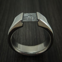 Titanium Tension Set Meteorite Ring Custom Made Band