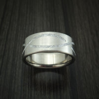 Titanium and Meteorite Infinity Design Custom Made Ring