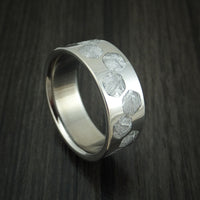 Titanium and Meteorite Hex Design Ring Custom Made Band