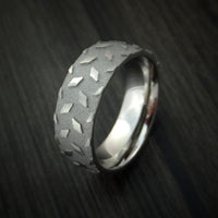 Titanium Diamond Plate Pattern Ring Custom Made