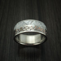 Titanium Ring with Meteorite and Etched Superconductor Custom Made Band