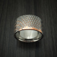 Wide Etched Superconductor Ring with Titanium Sleeve Custom Made Titanium-Niobium and Copper Band