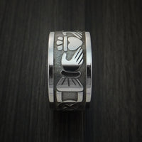Wide Cobalt Chrome Claddagh Celtic Knot Ring Custom Made Band
