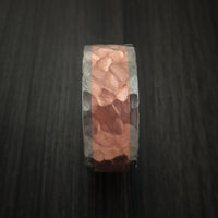 Titanium and Copper Ring with Rock Hammer Finish Custom Made