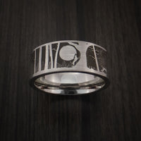 Bear and Dog in the Woods Hunter Wedding Ring Cobalt Chrome Band