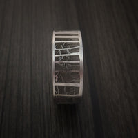 Bear and Dog in the Woods Hunter Wedding Ring Cobalt Chrome Band