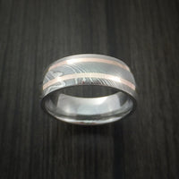 Damascus Steel and 14k Gold Custom Made Band