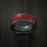 Black Titanium and Wire Ring Custom Made Choose your Color