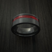 Black Zirconium and Wire Ring Custom Made Choose your Color