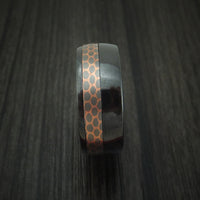 Black Zirconium and Superconductor Ring Custom Made Titanium-Niobium and Copper Band