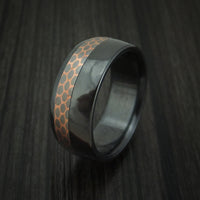 Black Zirconium and Superconductor Ring Custom Made Titanium-Niobium and Copper Band