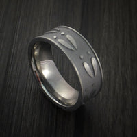 Titanium Deer Track Ring Custom Made Hunter Band