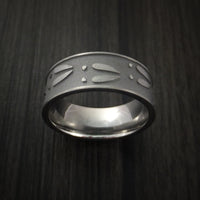 Titanium Deer Track Ring Custom Made Hunter Band