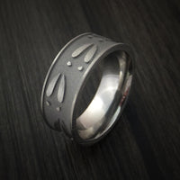 Titanium Deer Track Ring Custom Made Hunter Band