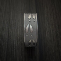 Titanium Deer Track Ring Custom Made Hunter Band