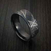 Black Zirconium Retro Rocker Pattern Custom Made Band