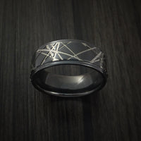 Black Zirconium Retro Rocker Pattern Custom Made Band