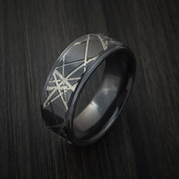 Black Zirconium Retro Rocker Pattern Custom Made Band