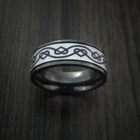 Black Zirconium Celtic Heart Ring Irish Knot Design Band Any Size Ring