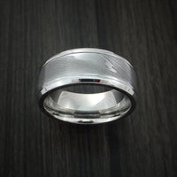 Damascus Steel in Cobalt Chrome Wedding Band Custom Made