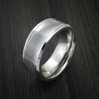 Damascus Steel in Cobalt Chrome Wedding Band Custom Made