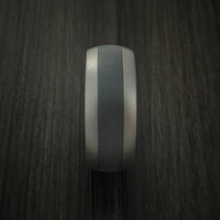 Titanium and Black Zirconium Inlay and Anodized Inside Custom Ring Made