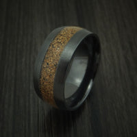 Black Zirconium and Tan Dinosaur Bone Ring Custom Made Fossil Band