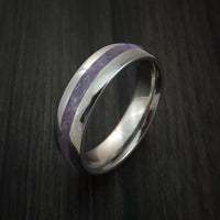 Titanium and Sugilite Ring Custom Made Wedding Band Lavulite